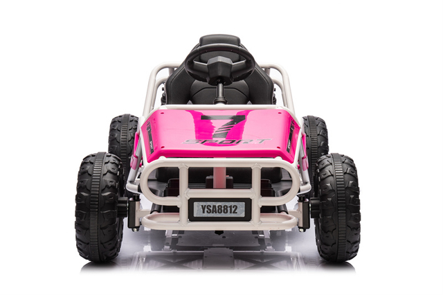 24V 2024 NEW Boys White Ride na UTV s r&aacute;diov&yacute;m ovl&aacute;d&aacute;n&iacute;m