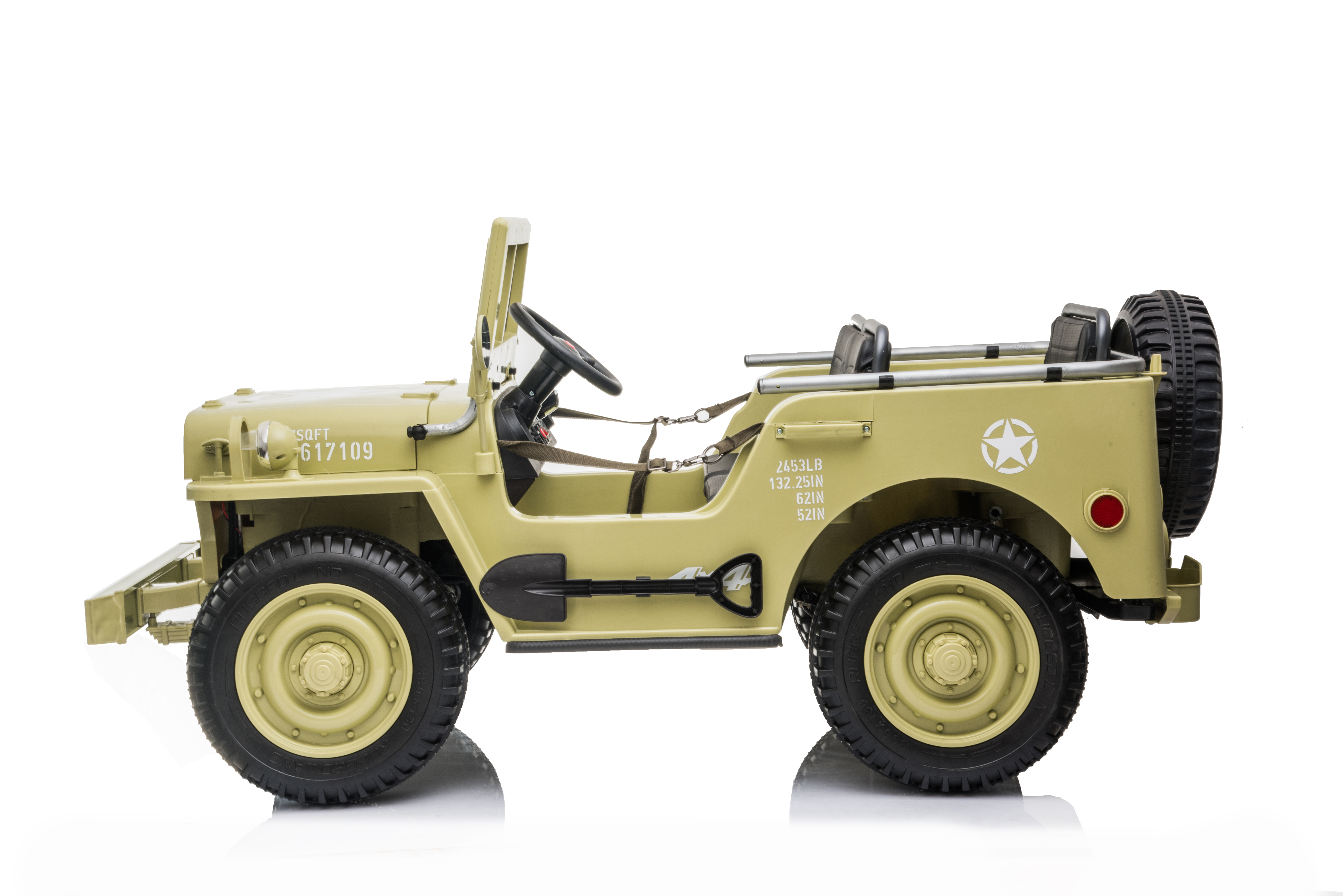 24V Uzaktan Kumandalı &Ccedil;ocuklar Willy Jeep &Uuml;&ccedil; Kişilik Arabaya Biniyor 